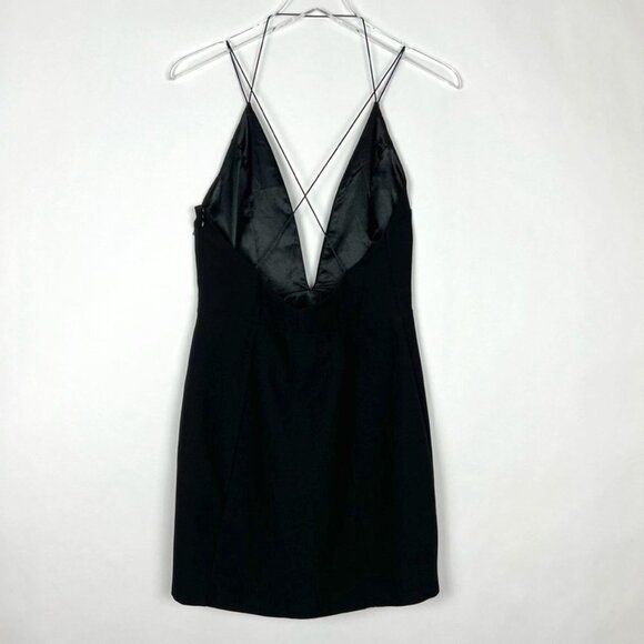 Nasty Gal String Me Along Deep Plunge Scalloped Hem Bodycon Mini Dress. Size S - Picture 14 of 16